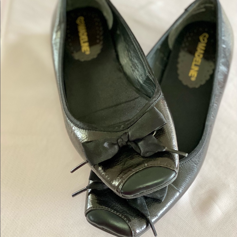 Madeline Pariza Black Patent Ballet Flat Size 8